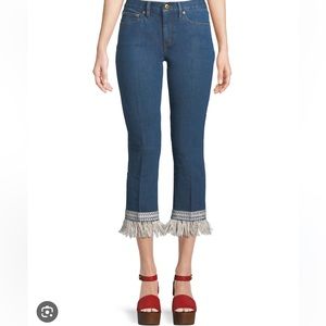 Tory Burch Connor fringe-bottom jeans 28 like new